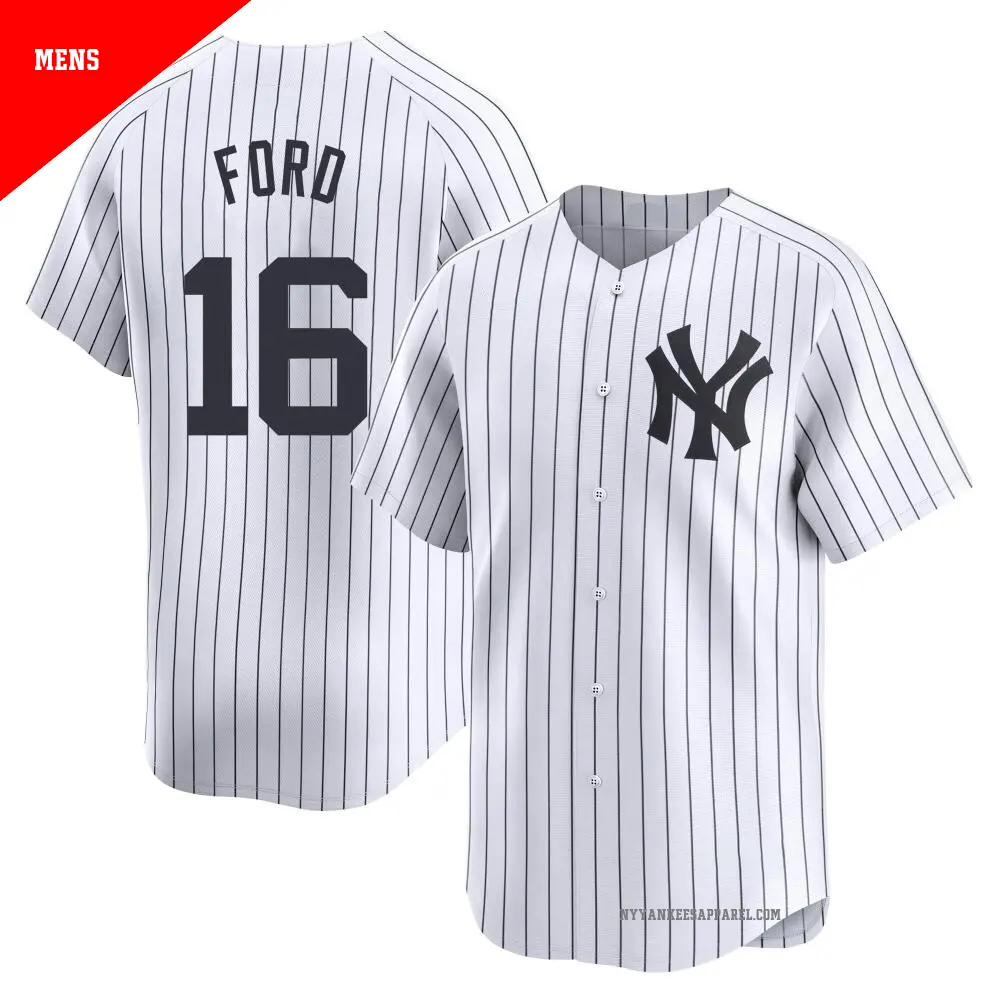 New York Yankees ユニフォーム　L Men's #16 Whitey Ford New York Yankees White Limited Yankee