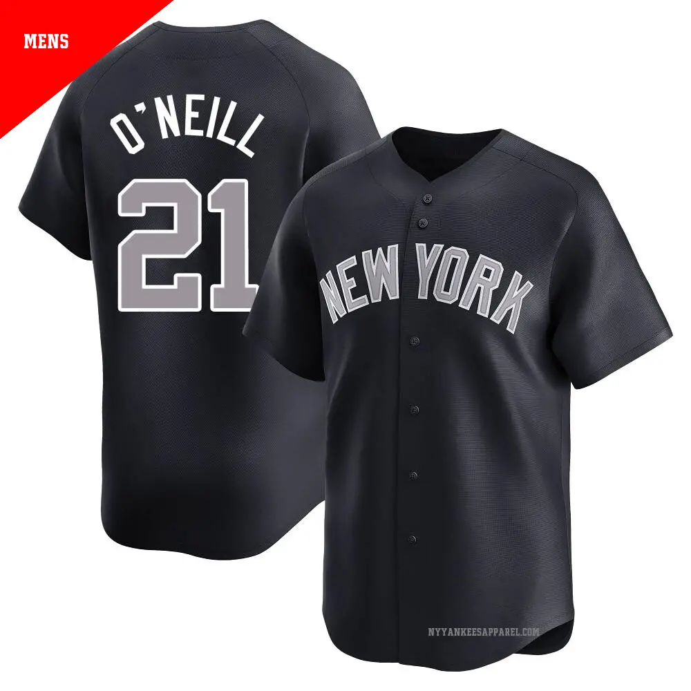 Men's #21 Paul O'Neill New York Yankees Navy Limited