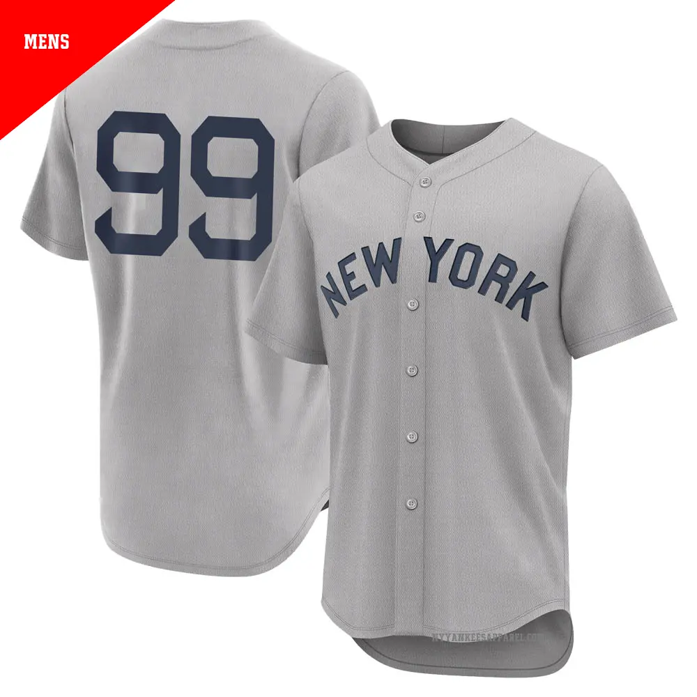 Men's #99 Aaron Judge New York Yankees Gray Limited Away Jersey