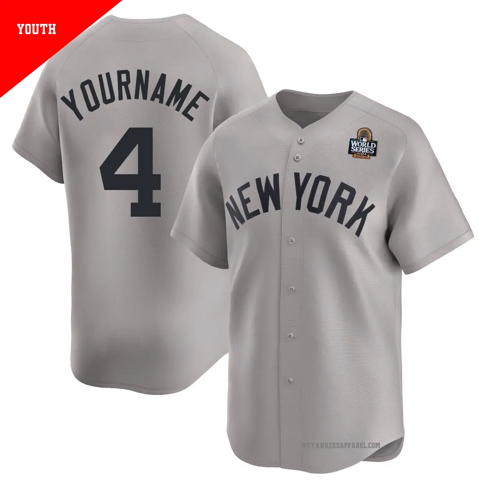【即納&大特価】 York New Gehrig Lou #4 Men's Yankees Jersey Away Limited Gray 応援グッズ