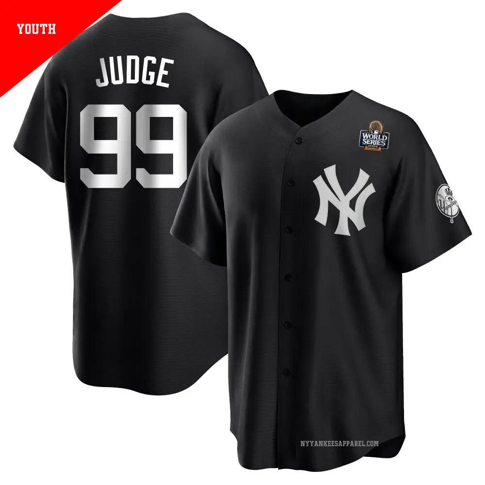 Youth #99 Aaron Judge New York Yankees Black/White Replica
